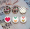 Handmade Round Photo Glass Cabochon Heart pattern 1113