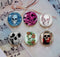 Handmade Round Photo Glass Cabochon Skull 1158