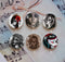 Handmade Round Photo Glass Cabochon Skull 1160