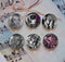 Handmade Round Photo Glass Cabochon Skull 1164