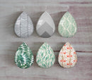 Handmade Teardrop Photo Glass Cabochons Tree leaves A301