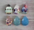 Handmade Teardrop Photo Glass Cabochons Geometry A320