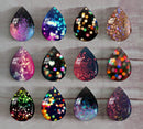 Handmade Teardrop Photo Glass Cabochons Glitter A635