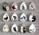 Handmade Teardrop Photo Glass Cabochons animal Cat A657