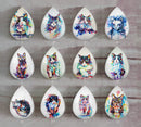 Handmade Teardrop Photo Glass Cabochons animal Cat A659