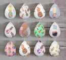 Handmade Teardrop Photo Glass Cabochons Plant pineapple A665