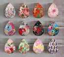 Handmade Teardrop Photo Glass Cabochons Plant flower A675