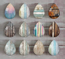 Handmade Teardrop Photo Glass Cabochons Wood grain A688