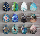 Handmade Teardrop Photo Glass Cabochons A694