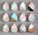 Handmade Teardrop Photo Glass Cabochons Geometry A701