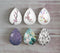 Handmade Teardrop Photo Glass Cabochons Plant flower leaves A336