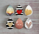 Handmade Teardrop Photo Glass Cabochons geometric A343