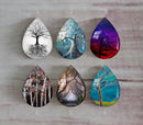 Handmade Teardrop Photo Glass Cabochons Plant tree A356