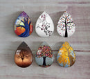 Handmade Teardrop Photo Glass Cabochons Plant tree A366