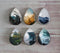 Handmade Teardrop Photo Glass Cabochons Ocean waves A373