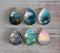 Handmade Teardrop Photo Glass Cabochons Ocean waves A374