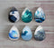 Handmade Teardrop Photo Glass Cabochons Ocean waves A378