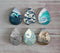 Handmade Teardrop Photo Glass Cabochons Ocean waves A383