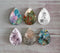 Handmade Teardrop Photo Glass Cabochons Plant flower A403