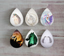 Handmade Teardrop Photo Glass Cabochons animal A405