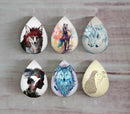 Handmade Teardrop Photo Glass Cabochons animal A408