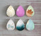 Handmade Teardrop Photo Glass Cabochons Geometry Glitter A427