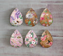 Handmade Teardrop Photo Glass Cabochons A441