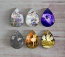 Handmade Teardrop Photo Glass Cabochons Elf A456