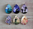 Handmade Teardrop Photo Glass Cabochons Elf A458