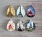 Handmade Teardrop Photo Glass Cabochons Iron tower A476