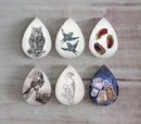 Handmade Teardrop Photo Glass Cabochons animal eagle A492