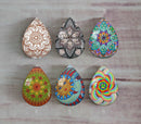 Handmade Teardrop Photo Glass Cabochons Geometric pattern A514