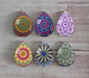 Handmade Teardrop Photo Glass Cabochons Geometric pattern A519