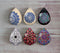 Handmade Teardrop Photo Glass Cabochons Geometric pattern A544