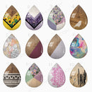 Handmade Teardrop Photo Glass Cabochons geometric 25