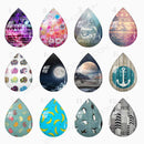 Handmade Teardrop Photo Glass Cabochons geometric 29A