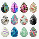 Handmade Teardrop Photo Glass Cabochons Pattern 72