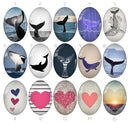 Handmade oval Photo Glass Cabochons 749