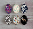 Handmade oval Photo Glass Cabochons plant flower A332