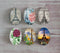 Handmade oval Photo Glass Cabochons Iron tower A469