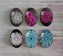 Handmade oval Photo Glass Cabochons Pattern A565