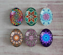 Handmade oval Photo Glass Cabochons Pattern A575