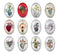 Handmade oval Photo Glass Cabochons heart A610