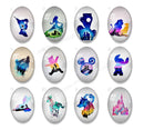 Handmade oval Photo Glass Cabochons A618