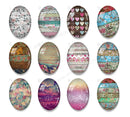 Handmade oval Photo Glass Cabochons Pattern A621