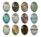 Handmade oval Photo Glass Cabochons Pattern Wood grain A624