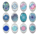 Handmade oval Photo Glass Cabochons Pattern A638