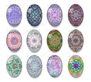 Handmade oval Photo Glass Cabochons Pattern A643