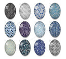 Handmade oval Photo Glass Cabochons Pattern A647