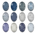 Handmade oval Photo Glass Cabochons Pattern A648